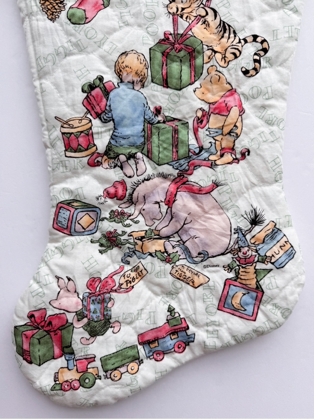 Vtg Classic Winnie The Pooh Quilted Christmas Stocking Gayla Canada Eeyore - Picture 6 of 14